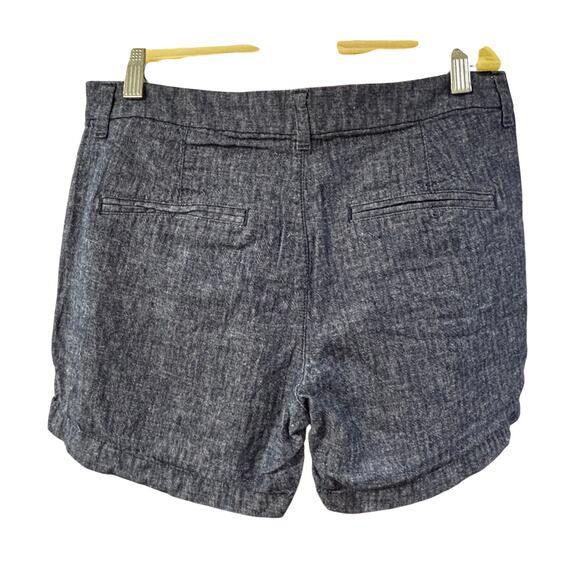 Old Navy Everyday Shorts blue cotton linen chambray denim classics pockets sz 6 - Picture 4 of 6